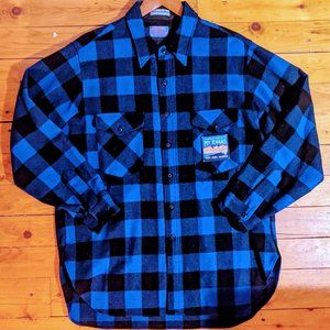 Vintage Pendleton Flannel with Mt. Evans CO Patch | Size XL | blue black plaid
